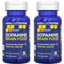 Dopamin Brain Food - 650mg L- Tyrosin Supplement - Dopamin Supplement til Focus & Mental Drive - Understøtter Mental Energy - Neurotransmitter Support med B Vitamin - 120 kapsler
