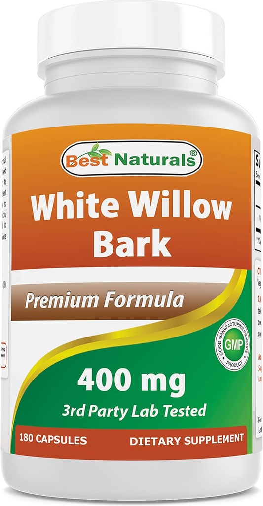 Bedste Naturals White Willow Bark 400 mg 180 kapsler