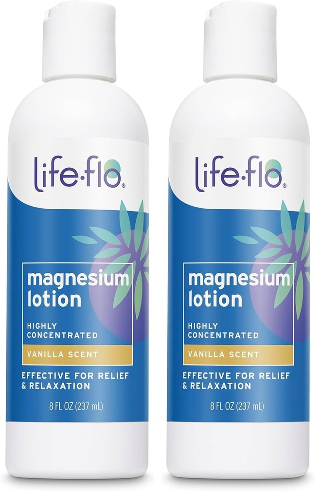 Life- flo Magnesium Lotion, Vanilla Stift - Relief og Afslapning med Magnesiumchlorid fra Zechstein Seabed - Dermatolog Testet, Hypoallergen, 60- dag Garanti, Ikke testet på dyr, 8oz