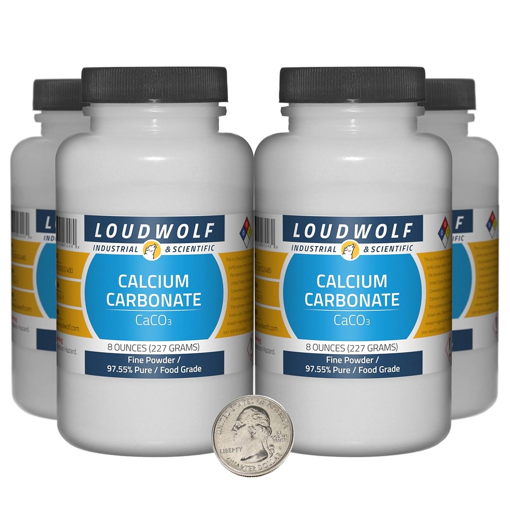 Calciumcarbonat / 2 pund / 4 flasker / 97, 55% Pure Food Grade / Fine Powder