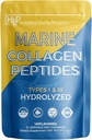 Healthy Living Proteins | Marine Collagen Peptides Type 1 & 111 | 24g Fish Protein, Naturally Sourced Wild Fish, Non-GMO | Keto & Paleo, Gluten Free, Kosher | Unflavored Powder (8 oz)
