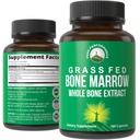 Peak Performance Grass Fed Bone Marrow - Whole Bone Extract Supplement 180 Capsules Superfood Pills Rich in Collagen, Vitaminer og Aminosyrer fra Bone Matrix, Marrow, Cartiage. Ancestral tabletter