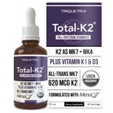 K2 ® - 124; K2-vitamin som MK7 & MK4-vitamin - 124; Plus K1 & D3-vitamin - 620 mcg K2 pr. servering - All- Trans MK7 fra MenaQ7 ® - Full- Spectrum Vitamin K - Vegan, Organic Certified (Liquid 1 oz)