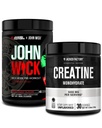 Jacked Factory X John Wick - Wick Mode Pre Workout Powder (Osaka Cherry Blossom, 40 Servere) & Creatin Monohydrat Powder (Unflavored, 30 Servere)