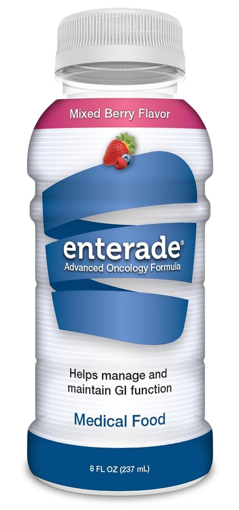enterade Advanced Onkologi blandet berry, 12 Pack, Klinisk Proven Formel til at reducere GI bivirkninger, Kemoterapi skal hugge for kvinder og mænd, Chemo Supportive Care Beverage, Flydende, 8 oz flasker