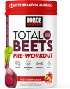 FORCE FACTOR Total Beets Pre- Workout Powder to Boost Energy & Endurance, Øge styrke, og forbedre blodgennemstrømningen og pumperne, nitrogenoxid tillæg med Beet Root Powder, Fruit Punch, 30 Serveringer