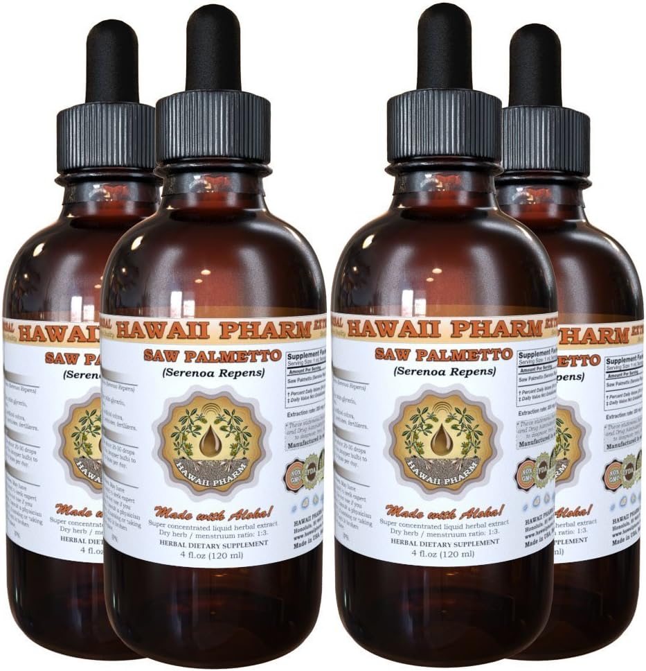 Hawaii Pharm Saw Palmetto (Serenoa Repens) Flydende ekstrakt 4x4 fl.oz