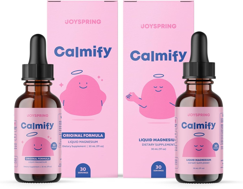 JoySpring Magnesium Citrate Liquid & Magnesium Glycinate til børn - Sugar Gluten Free Magnesium til børn og Magnesium Citrate Liquid - Magnesium Kosttilskud til børn