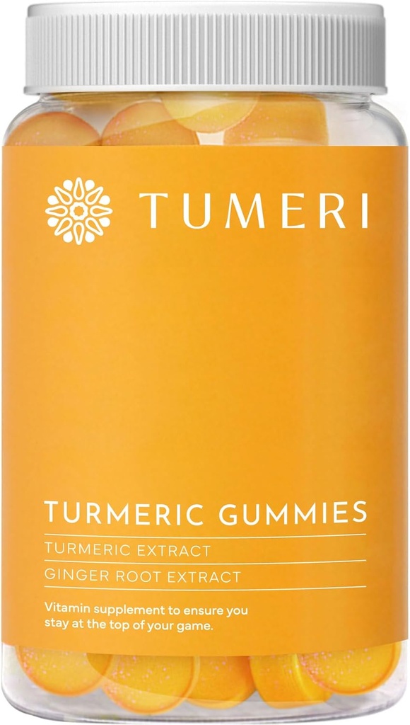 TUMERI Gurkemeje og Gurkemeje - Gurkemeje Fælles Support - 60 Count Natural Tropical Frugtsmag Vegansk Gurkemeje