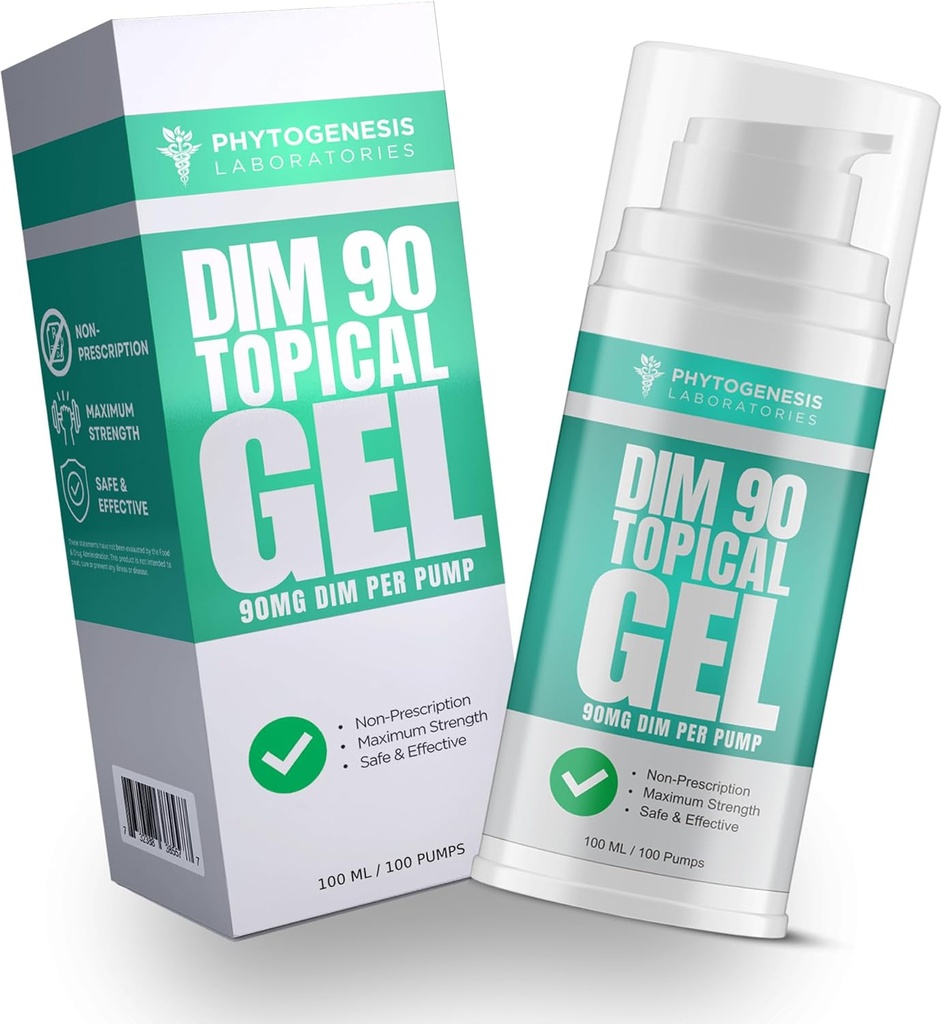 DIM 90 - Maksimal styrke Dim tillæg tematisk gel - 90mg All Natural Diindolylmethan (DIM) Per Serving - Hormonal, Kognitiv, Mood, Hukommelse og immunsystem support