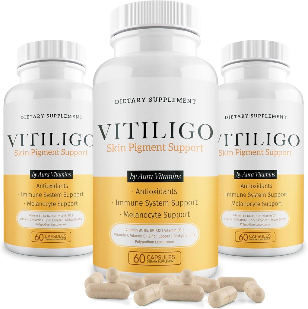 Dermawont Vitiligo kapsler 60 Grev 124; Effektiv Vitiligo tillæg 124; Reducer hvide skeder og forbedre hud pigmentering Support 124; Egnet til alle hudens 125; Naturlig løsning for hvide skeer på (3)