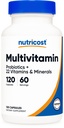 Nutricost Multivitamin med Probiotika 120 Vegetariske Kapsler - pakket med vitaminer og mineraler