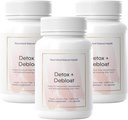 Nourised Natural Detox + Debloat - Milk Thistle & Mælkebøtte Root Vegan tillæg for kvinder - Bloating Relief & fordøjelsesstøtte - 180 kapsler