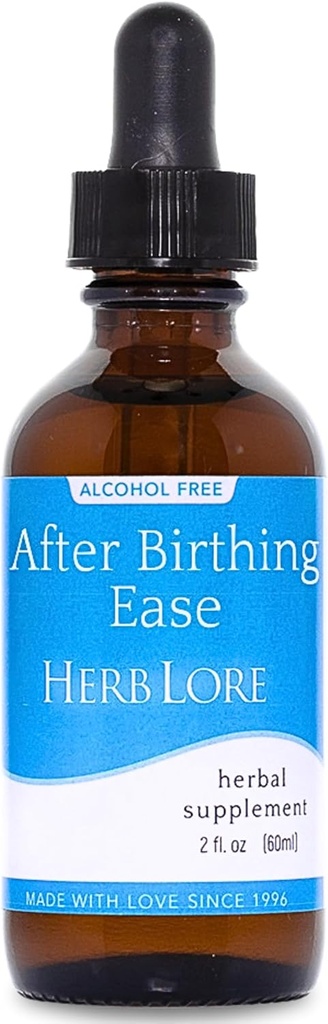 Herb Lore Efter Birthing Ease Tinktur - Postpartum Dryps til efter fødslen Cramping & Kontraktioner med krampe Bark, Blue Cohosh & Motherwort (2 fl oz)