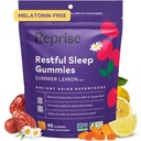 Melatonin Free Natural Sleep Aid Gummies for Voksen124; NO Melatonin Gummies 124; Herbal Jujube & Kamille, Lemon Balm - Deep Sleep Supplement & Afslapning for zzz, 45 Vegan Gummies (45 Gummies (1 Pack))