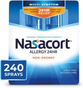 Nasacort 24HR Allergi Nasal Spray til voksne, ikke-døsighed & Alkoholfri, 240 sprays, 0,57 fl.oz. 2Ct