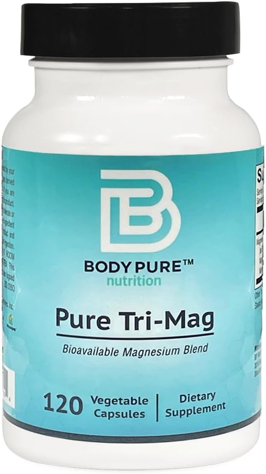 Pure Tri- Mag -Tre former for stærkt Absorberet Magnesium for en sort ernæringsprotokoller. Stress Relief, søvn, hjerte sundhed, muskler, og Metabolisme Support 120- caps