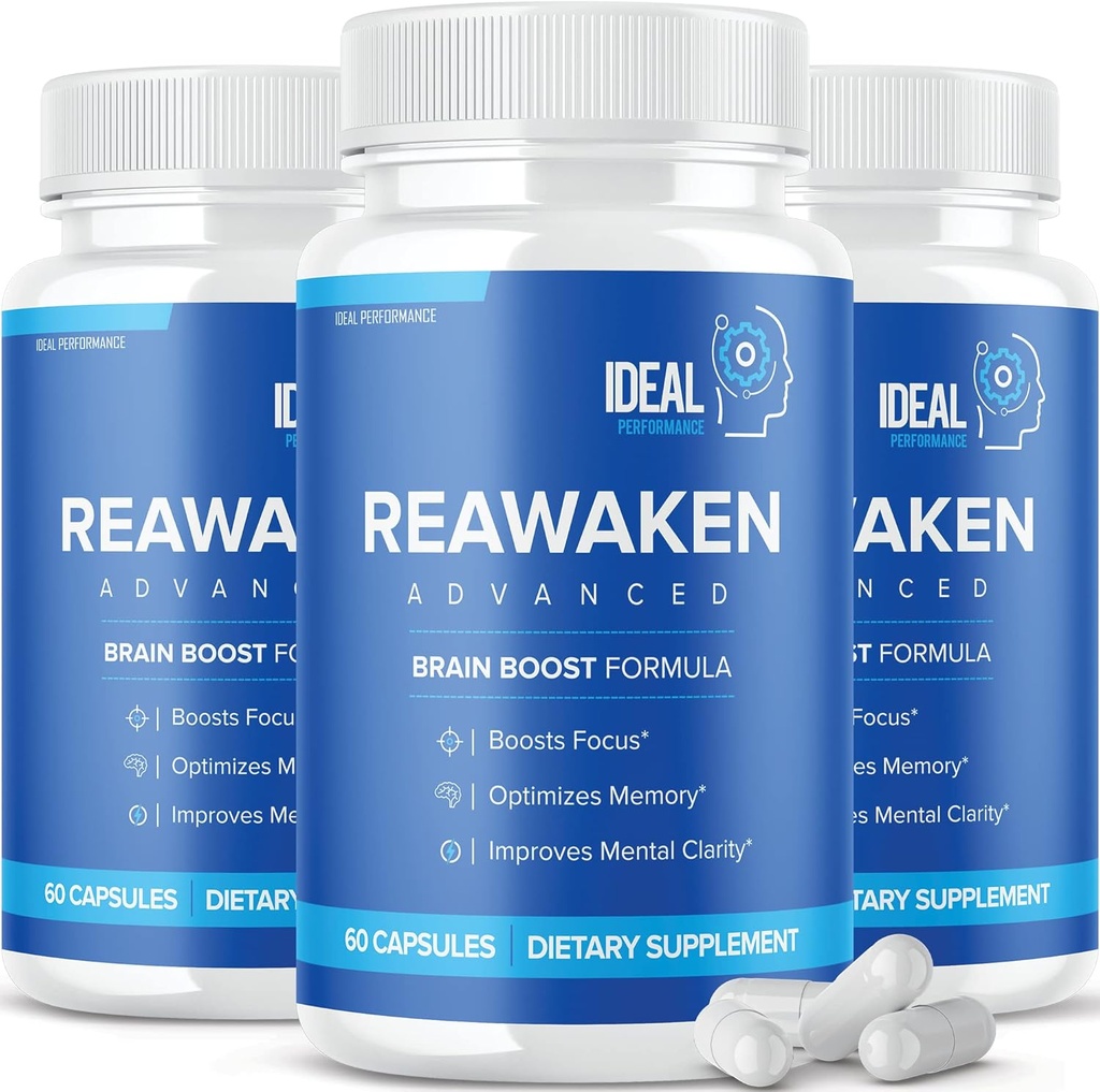Reawaken Brain Boost supplement til hukommelse avanceret formel (3 pakke - 180 kapsler)