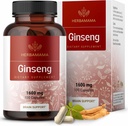 HERBAMAMA Koreansk Panax Ginseng Kapsler - 1600 mg Rød Ginseng Root - Vegan, Non- GMO Koreansk Rød Panax, 100 Caps
