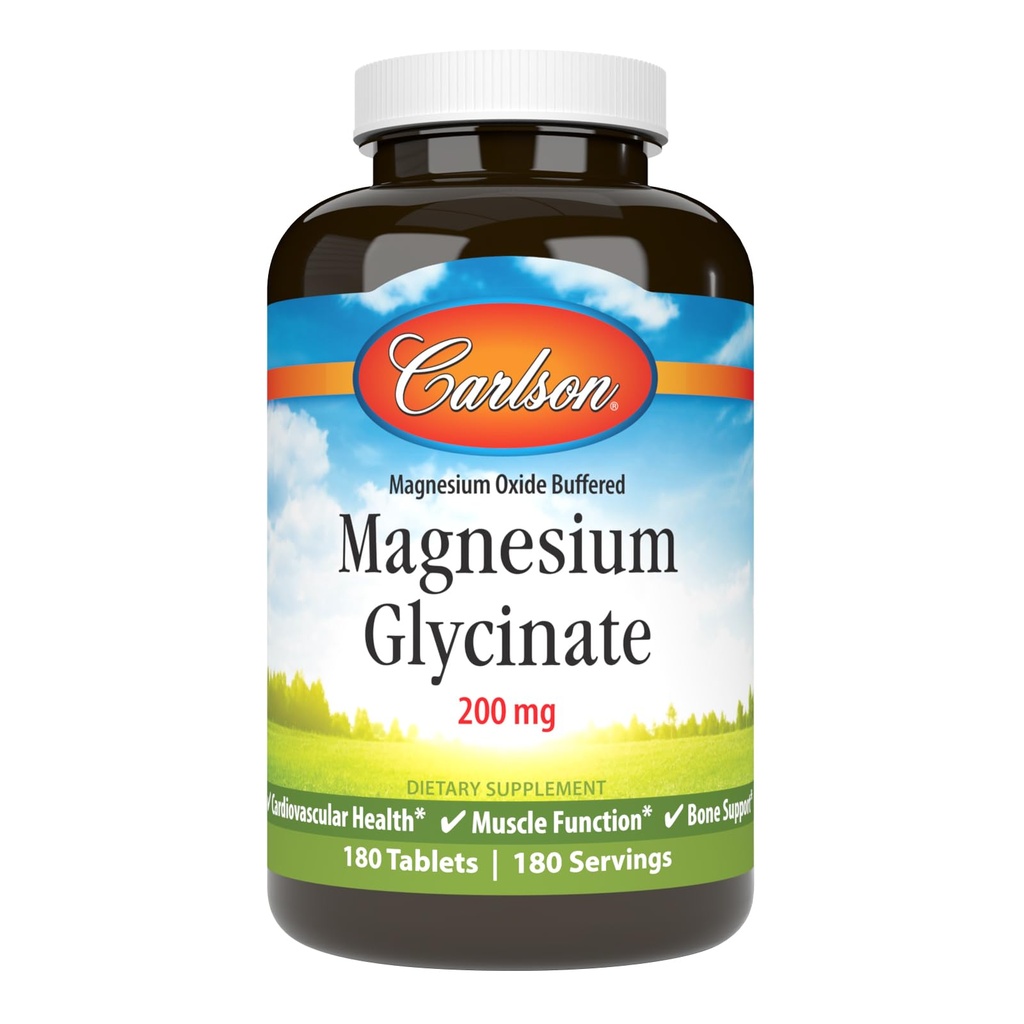 Carlson Chelated Magnesium 200mg, 180 tabletter