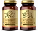 Solgar Biotin 1000 mcg, 250 Vegetabilske kapsler (pakke med 2) - understøtter sund hud, negle og hår - energi Metabolisme - forbedret potens - ikke-GMO, Vegan, Gluten Free, Dairy Free, Kosher - 500 Servere