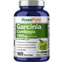 NusaPure Garcinia Cambogia 180 Veggie Capsules 1500mg (Vegetarisk, ikke- GMO, Vegan)
