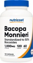 Nutricost Bacopa Monnieri 1.000mg, 120 Kapsler (60 Servering) - Non- GMO, Gluten Free, og Vegetarisk Friendly