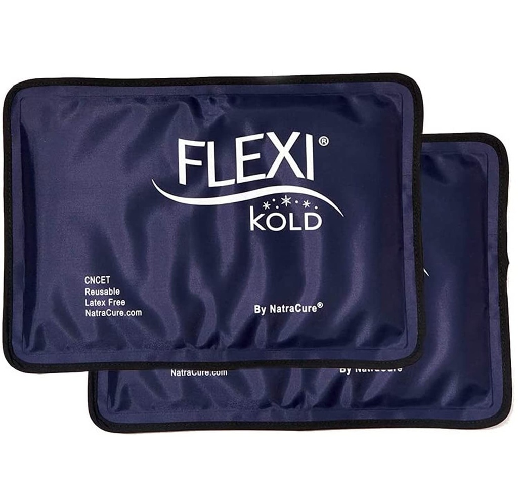 2 FlexiKold Gel Ice Packs - Ice Packs til skader Genbruges, Rygsmerter Relief, Knee Ice Pack Wrap, Efter kirurgi, Ice Pack til Knee - 6303- COLD- 2PK af NatraCure - Medium - 2PK