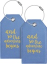 Bagage Tag & Indledende bagage Tags for kufferter læder taske Tags for rygsække Håndtaske School Instrument med navn ID Label Travel Essentials, Unique Fun Blue Personaliseret Bagage Tags 2 Pack