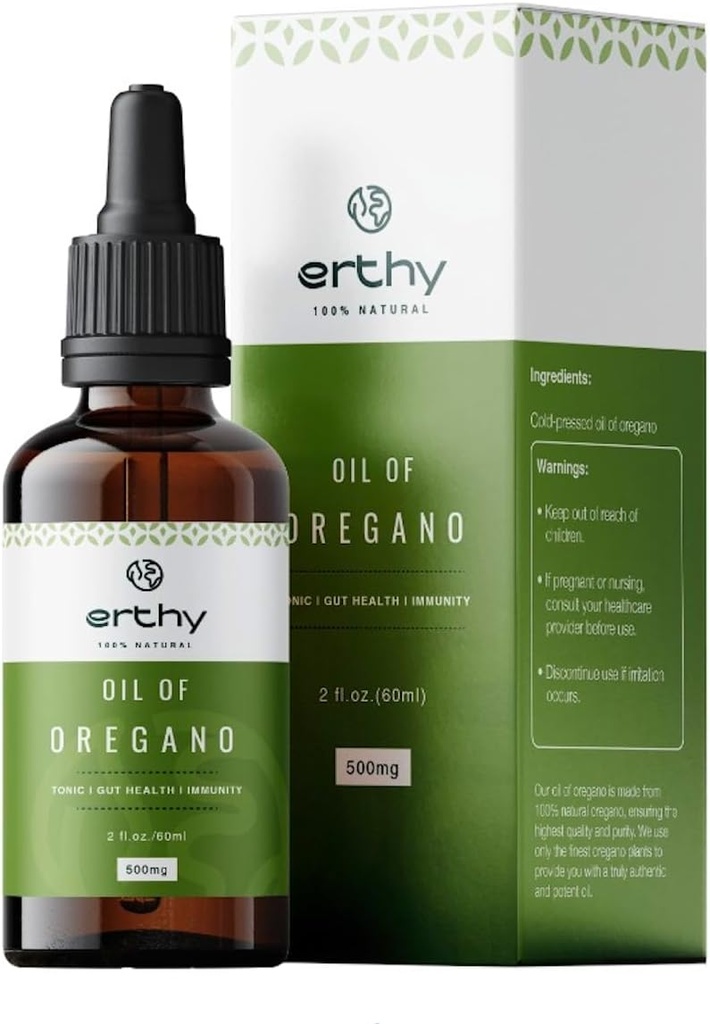 Organisk olie af Oregano; 92% Carvacrol • 124; Vegan • 124; Non- GMO • 124; Boost dit immunsystem