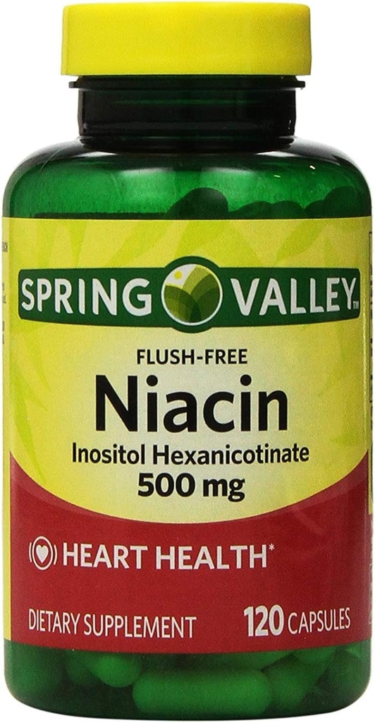Spring Valley - Niacin 500 mg, Flush Free, 120 kapsler