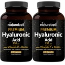 NatureBell 2 Pack Plant baseret Hyaluronsyre Kosttilskud 250 mg med 25mg C-vitamin & Biotin 5000mcg, 480 Total Kapsler