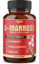 D-Mannose Capsules - 7 Herbs with Cranberry, Dandelion, Hibiscus and More - Support Flush Impurities and Urinary Tract Health - 90 Vegan Capsules 3-Month Supply