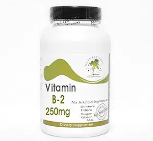 B-2 vitamin 250 mg ~ 100 kapsler - ingen tilsætningsstoffer ~ Naturetition Kosttilskud