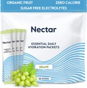 Nectar Hydration Pakker - Elektrolyter Powder Pakker - Sukker Free & 0 Calorie - Økologisk frugtvæske Dagligt IV Elektrolyter Pulver til Dehydrering Relief & Rapid Rehydrering (Grape 30 Pack)