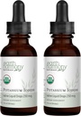 USDA Organic Kalium Iodide 250 mcg Liquid Supplement 2- Pack (1- År Supply) - Understøtter Thyroid Gland og hjælper eksponering & lave niveauer af jod - mere biotilgængelig end tabletter, piller - 1 Fl Oz
