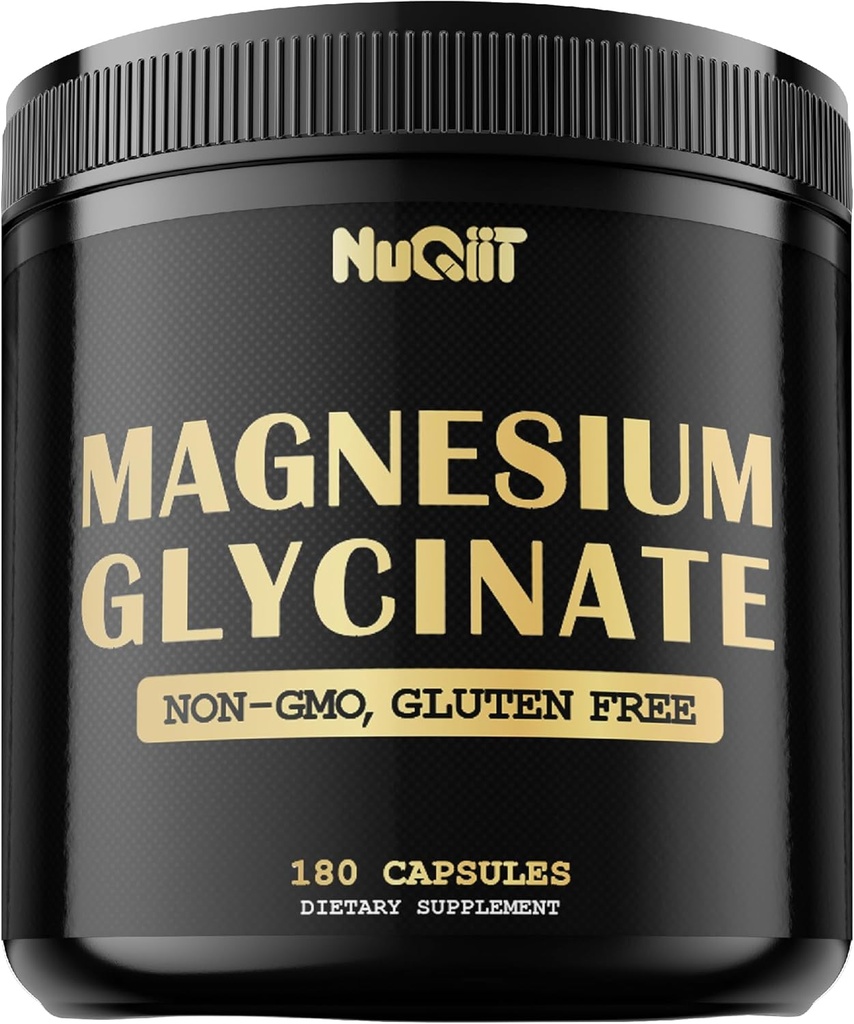 Magnesium Glycinat med 18% Elemental Magnesium Compound Supplement - 180 kapsler - Kraftige fordele for støtte Knoglesundhed, muskelvækst, Komfortabel Mood & Heart Sundhed