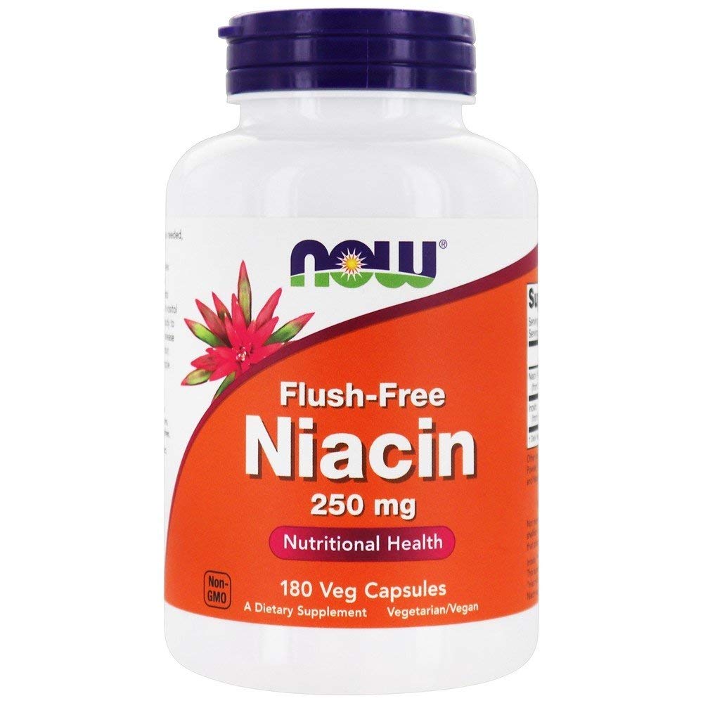 Now Foods Supplements, Niacin (Vitamin B-3) 250 mg, Flush- Free, Nutritional Health, 180 Veg Kapsler