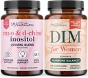SMNutrition Women's DIM Supplement & Myo-Inositol & D-Chiro Inositol | Hormone Balance Bundle with 40:1 Ratio (30 Servings) and 250mg DIM Supplement for Women Complex (60 Servings)