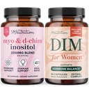 SMNutrition kvinders DIM supplement & Myo- Inositol & D- Chiro Inositol ekskl. 124; Hormonbalance bundle med 40: 1 Ratio (30 Servere) og 250 mg DIM supplement for kvinder kompleks (60 Servere)