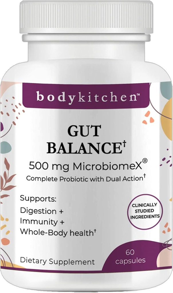 Krop Køkken Gut Balance Complete Probiotic Supplement, Understøtter fordøjelse, Immunitet og hele kroppen sundhed, Klinisk Studerede Ingredienser, Lavet i USA, Veggie Caps, 60 Greve