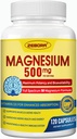Magnesiumkompleks supplement, 500 mg Magnesiumglycinat med citrat & malat, chelated form for høj absorption med zink & vitamin D3 til nerve, muskel & ben Support, 115 kapsler