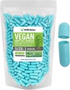 XPRS Nutra Størrelse 1 Tomme kapsler - 500 Tomme Veganske kapsler - Vegetariske piller selv Vegetabilske kapsler Filling- Veggie Pill Caps til Do- It- Yourself Kosttilskud (Aqua)