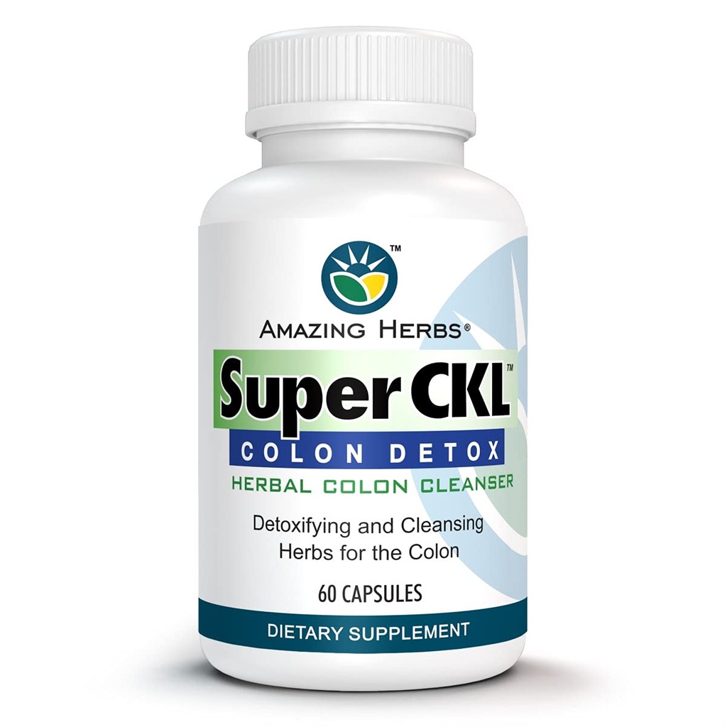 Amazing Herbs Super CKL Colon Detox - All- Natural, Herbal Colon Cleanser, Forbedrer fordampning & hjælpemidler i fjernelse af affald - 60 Greve