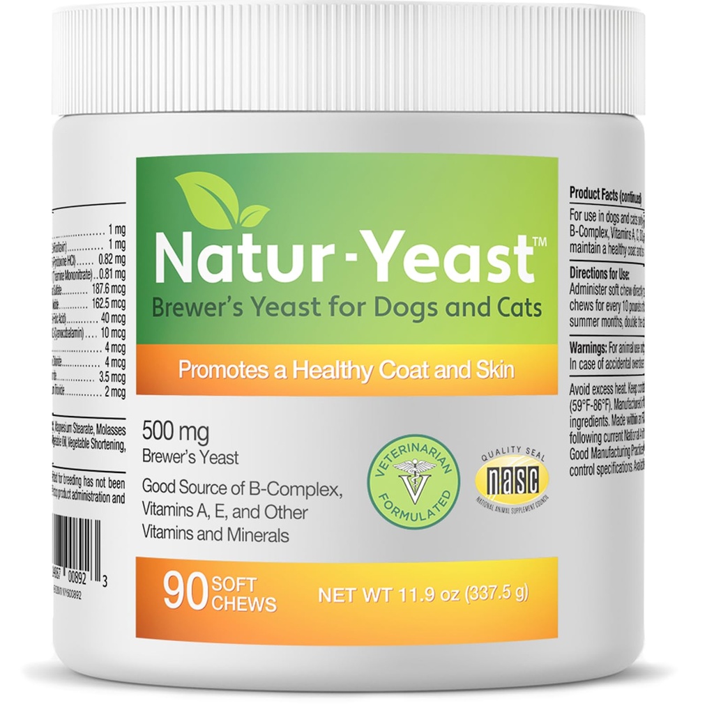Grønne kæledyr Organics Natur- Gær Brewer 's Gær til hunde og katte - Understøtter immunsystem & fordøjelse, fremmer sund hud & en Glossy Coat, 90 bløde tygger