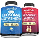 Nutrivein Premium Liposomal Glutathione Supplement & Tart Cherry Capsules Bundle: High- Absorption Glutathione Liposomal Supplement & Tart Cherry Extract Kapsler for Detox, Recovery, & Defenses