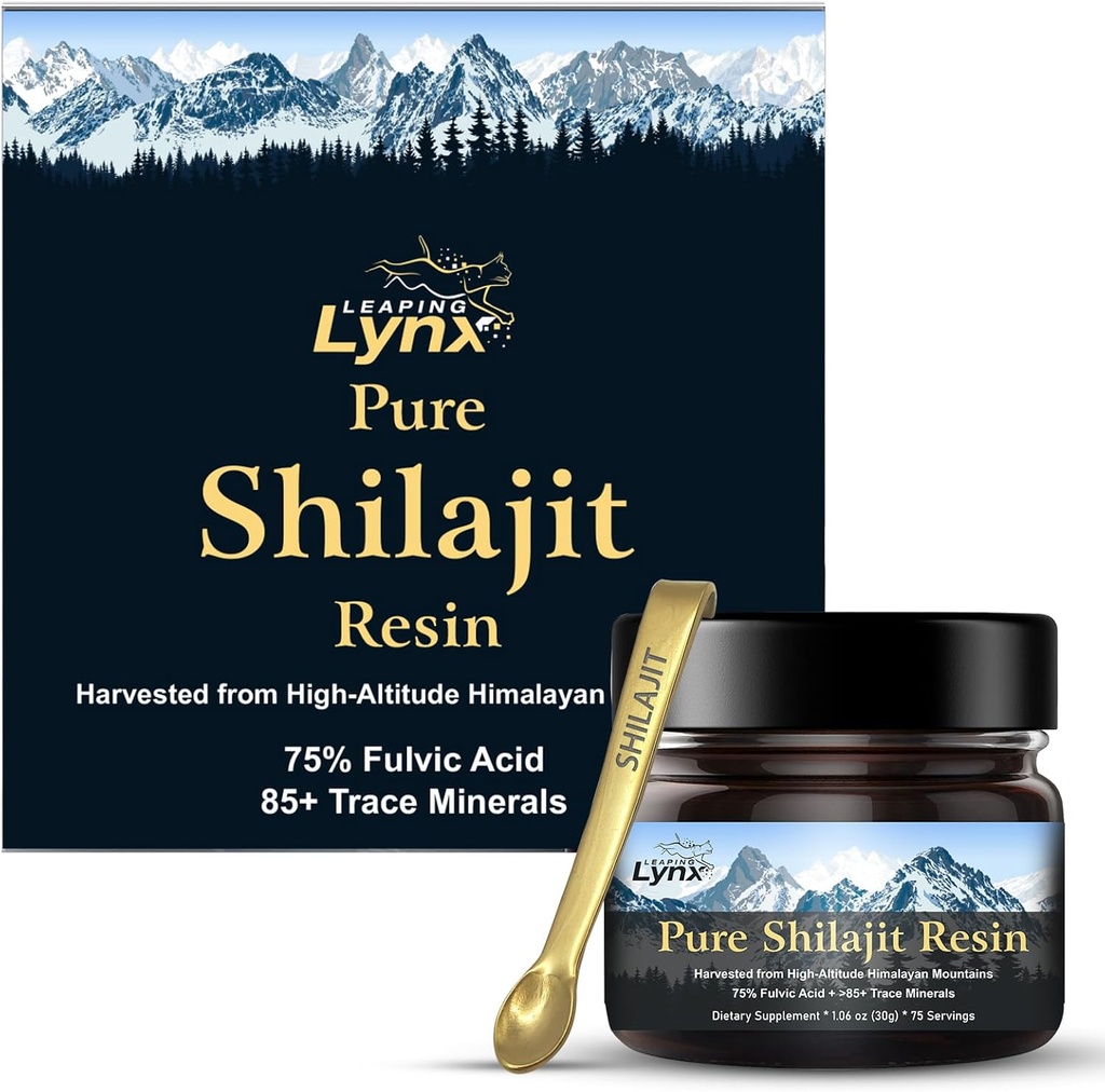 Himalayan Shilajit Resin [1. 000 mg] Pure Shilajit Organic Natural Measures 124; Gold Grade 124; Alpine Harveed, Sun- Tørred, & Lab Renset til mænd og kvinder, Max Potence > 75% Fulvic Acid & 85 + Spormineraler