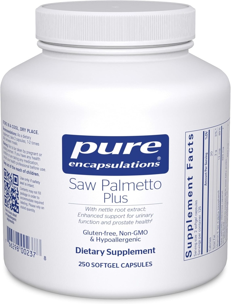 Ren indkapsling Saw Palmetto Plus Budding- 124; med Nettle Root Extract til støtte for urinvejsvir