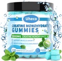 Mint Flavor Creatinine Monohydrat Gummies 5000mg til mænd og kvinder, Indeholder L- Taurine + vitamin B12, betain, L- Citrullin for muskel styrke, Forbedre motion Endurance -115 Tæl