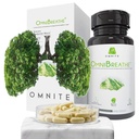 OMNIBREATH Respiratory Wellness Lung Supplement, Afslut rygestøtte Stop rygning, Lungs Detox til rygere, med Mullein Leaf Extract til Lungs Clear Mucus, 60 Veg kapsler
